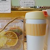 Термостакан-непроливайка KissKissFish Rainbow Vacuum Coffee Tumbler (желтый, оранжевый, белый)