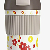 Термостакан-непроливайка KissKissFish Rainbow Vacuum Coffee Tumbler (праздничный с цветами)
